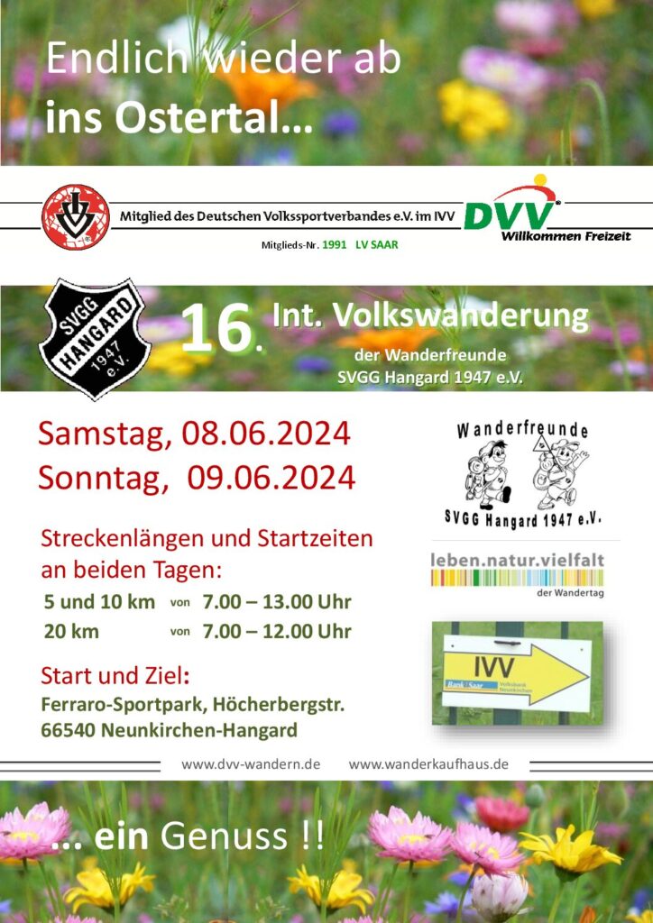 IVV- Wanderung am 8. und 9. Juni 2024