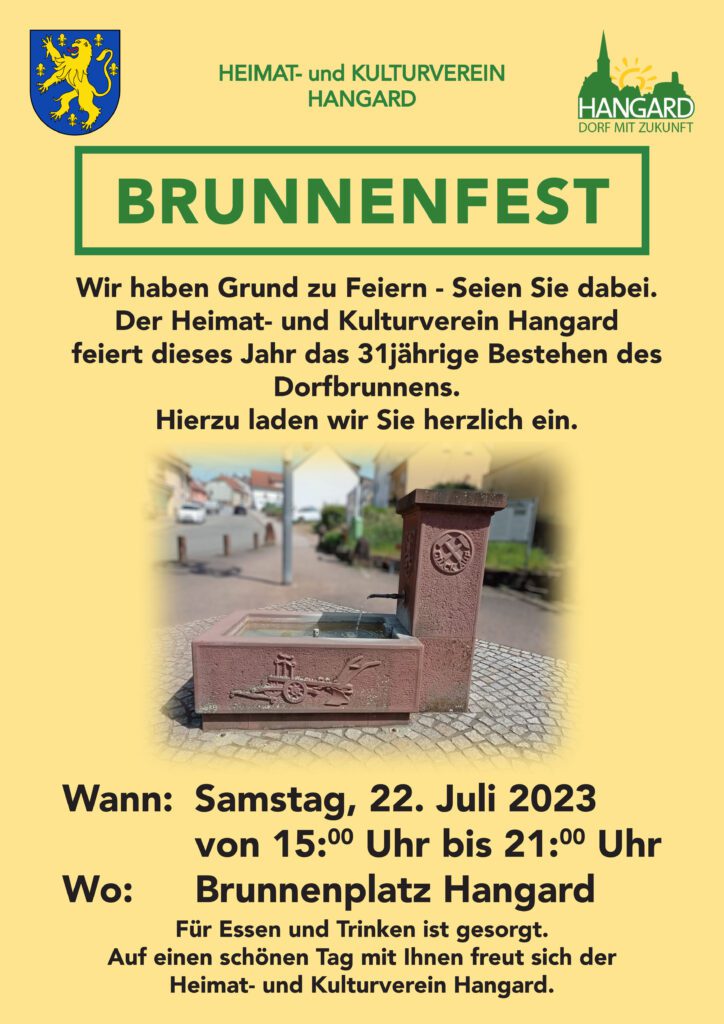 Brunnenfest des Heimat- und Kulturvereins Hangard
