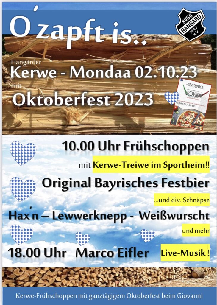 Oktoberfest am Kerwe-Mondaa im Sportheim