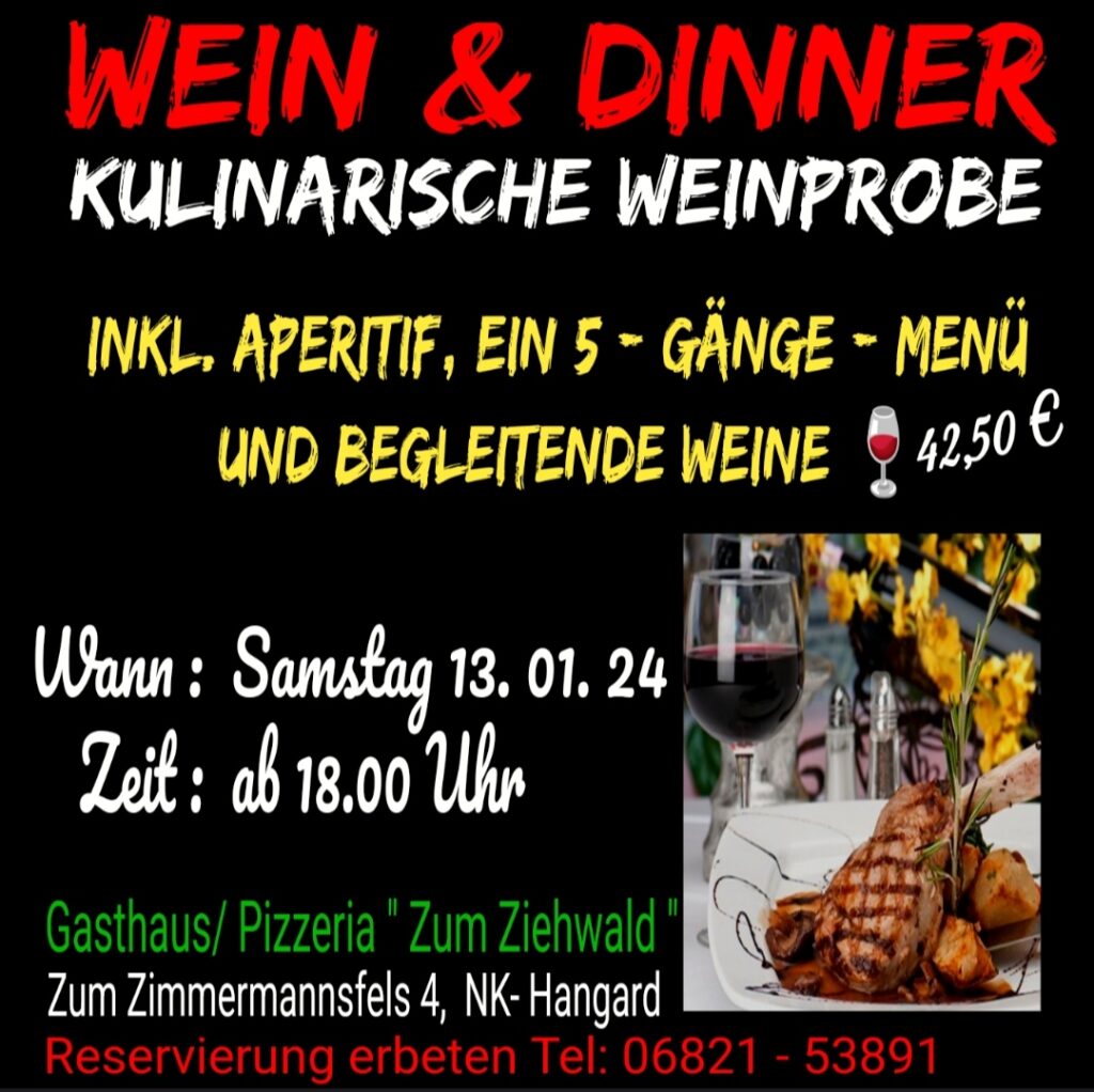 Kulinarische Weinprobe in der Gaststätte 