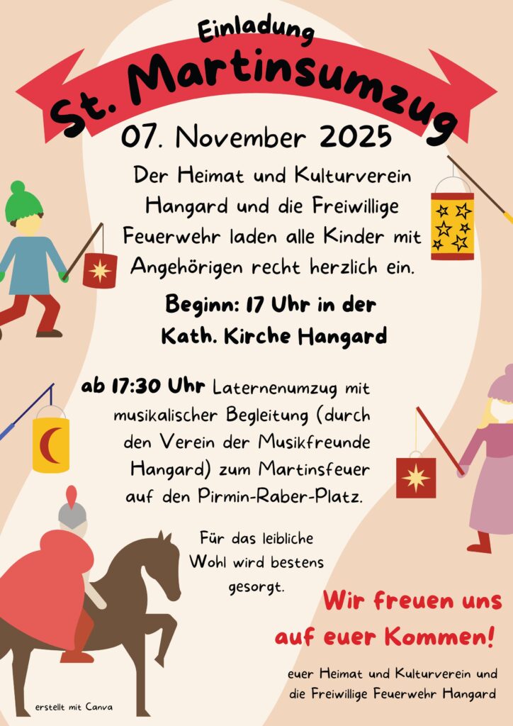 Sankt Martin kommt am 7. November nach Hangard