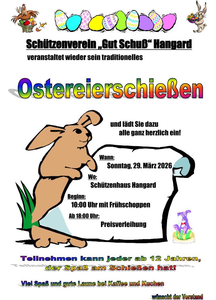 Ostereierschießen beim Schützenverein am 29.März 2026