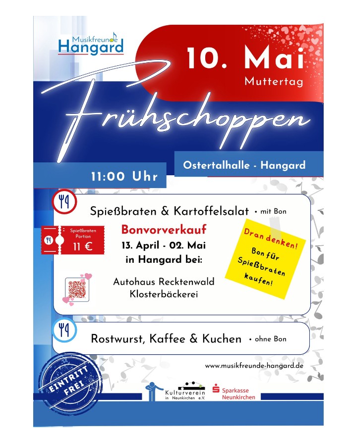 Frühschoppen der Musikfreunde Hangard an Muttertag in der Ostertalhalle