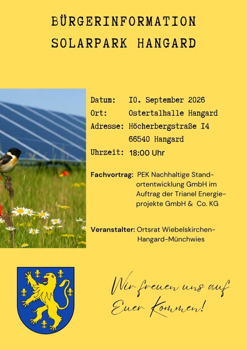 Informationsveranstaltung des Ortsrates zum Solarpark am 10. September 2026